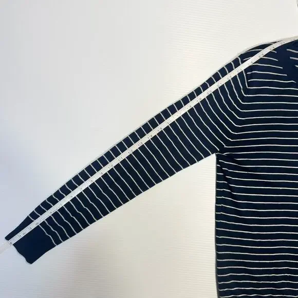 Banana Republic Silk Cashmere Striped Sweater Navy White Women’s Small Nautical - Picture 8 of 15